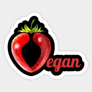 Strawberry Forming The Letter V For Vegan Sticker